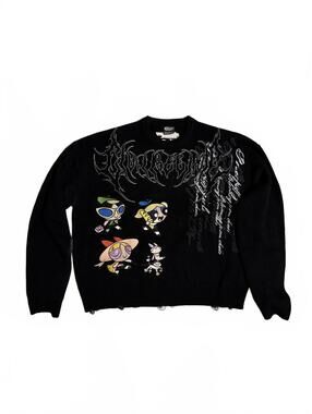 Civil Regime x The Powerpuff Girls Distressed Sweater Sz Med
